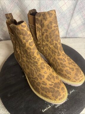 Leopard Print Chelsea Boots - Tan Brown By Hey Girl